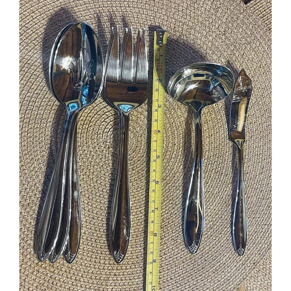 Lenox Covington 18/10 Stainless 7pc Hostess Serving Set Vietnam DISCONTINUED